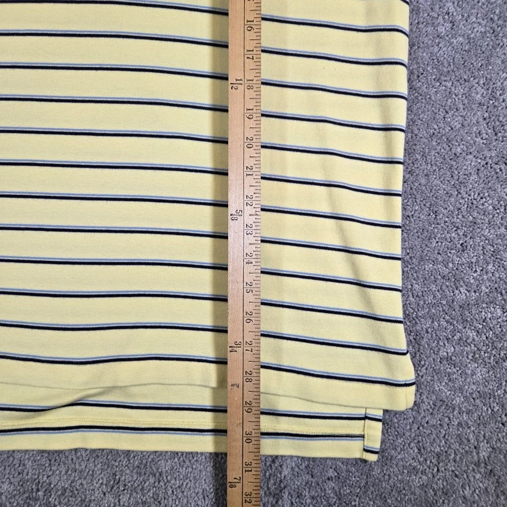 Polo Ralph Lauren Short Sleeve Polo Shirt Mens Large Yellow Blue Striped Pony